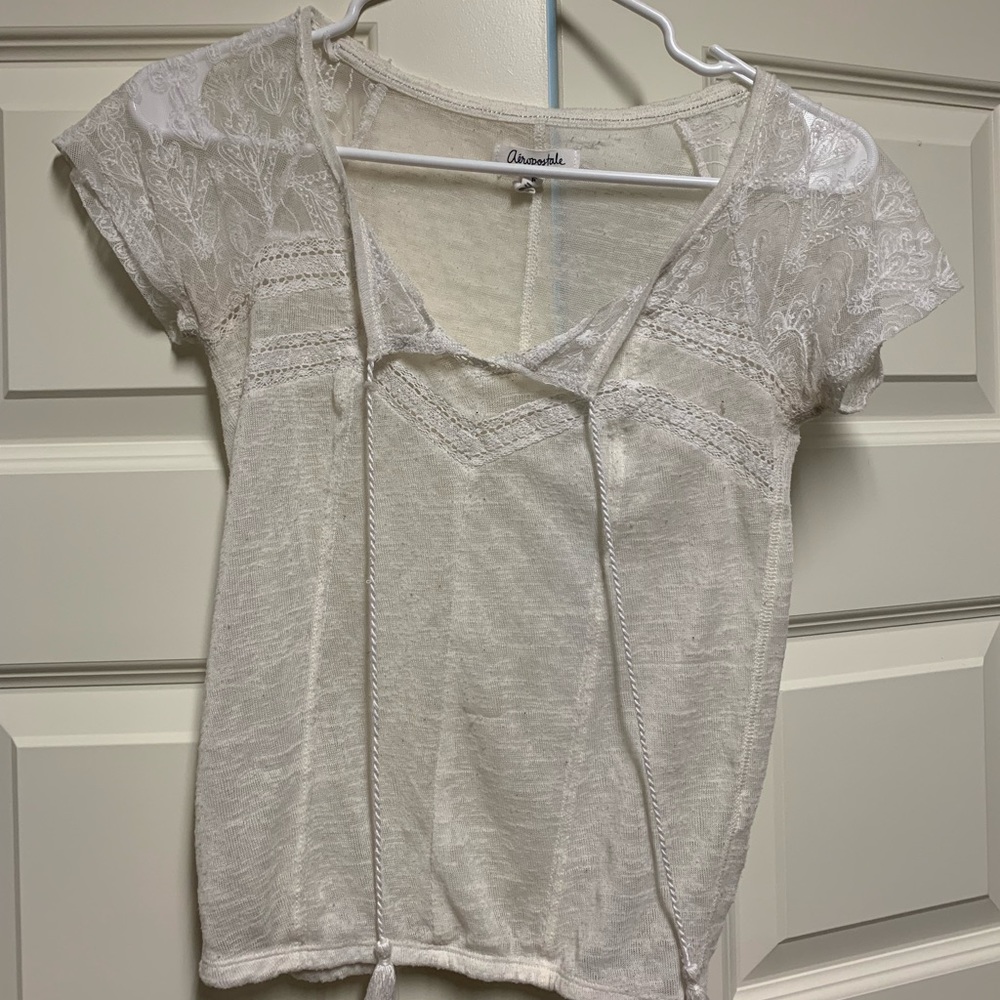 Women off white lace top